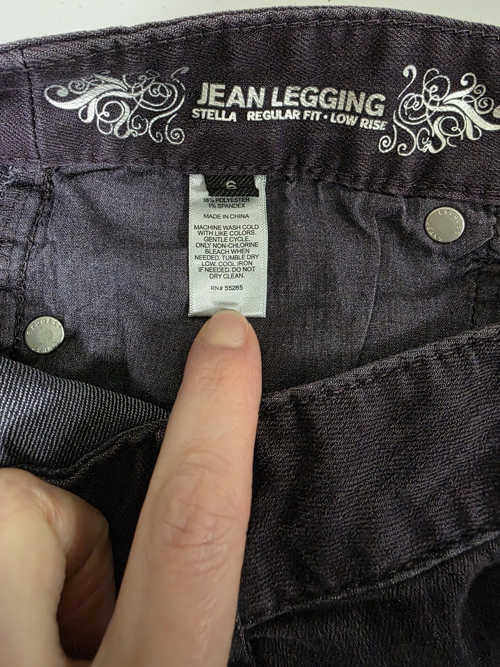 💜🦋 Express Purple Skinny Jeans Low Rise Jean Legging Y2K Mall Girl Size 6 Reg - Picture 8 of 10